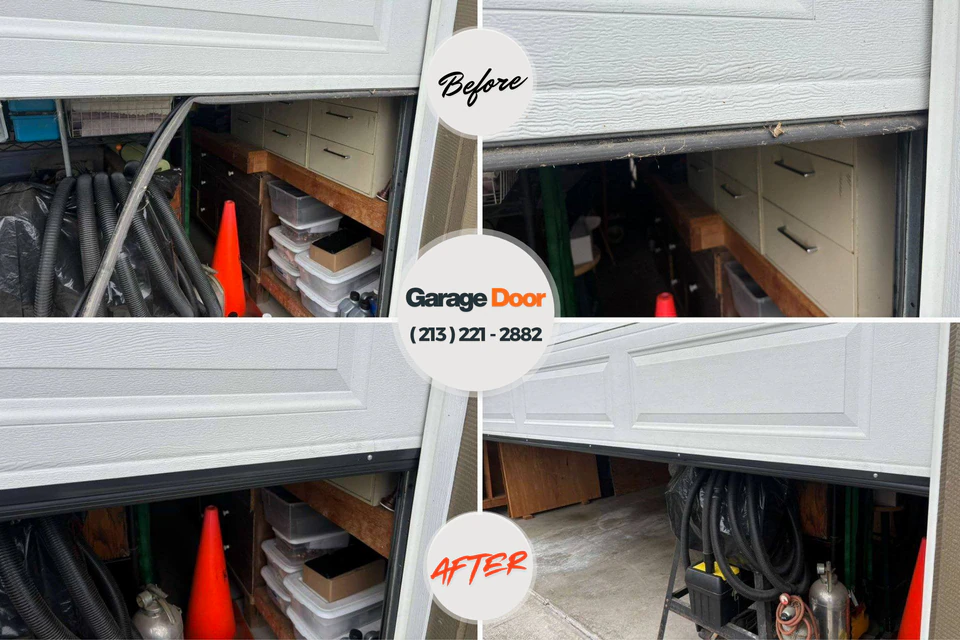 Before and after: garage door repair Sublette, KS